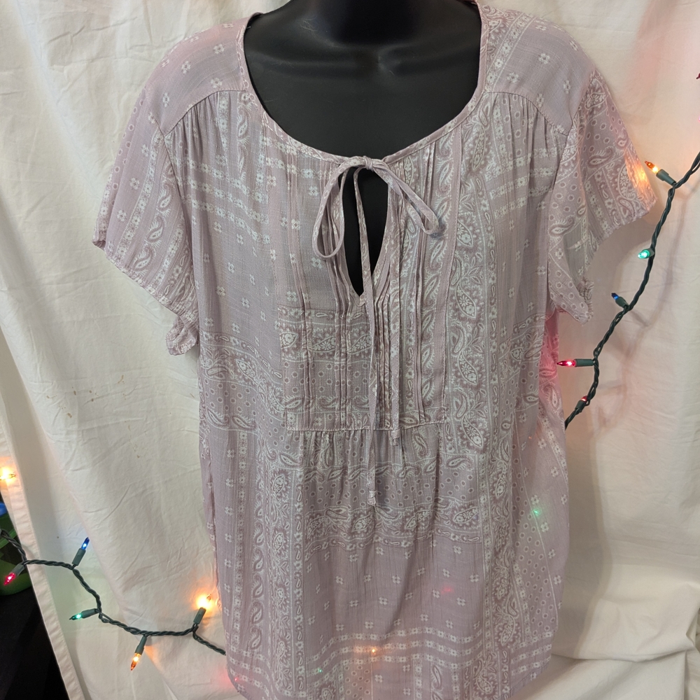 Women's XL Lavender Boho Top
